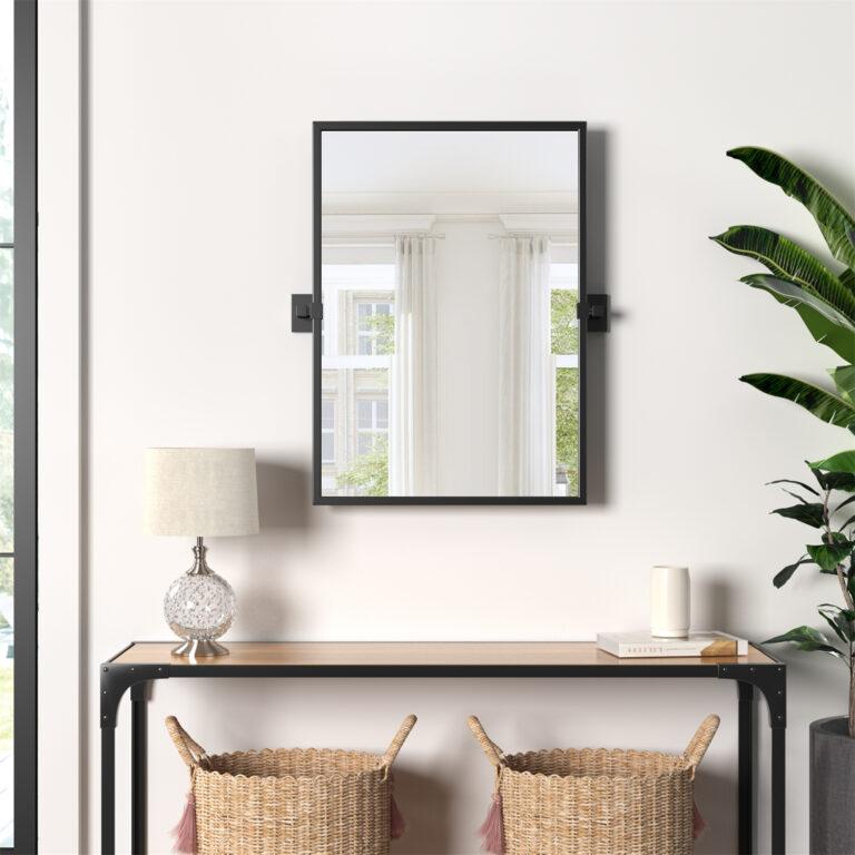 Black Bathroom Pivot Mirror