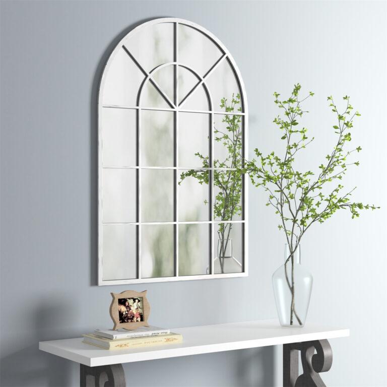 White Window Metal Mirror