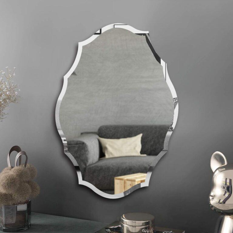 Scalloped Frameless Bathroom Mirror