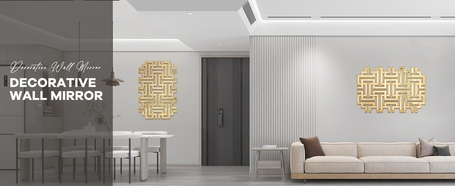 Gold Decorative Wall Mirrors - Wooden Modern Mirrors