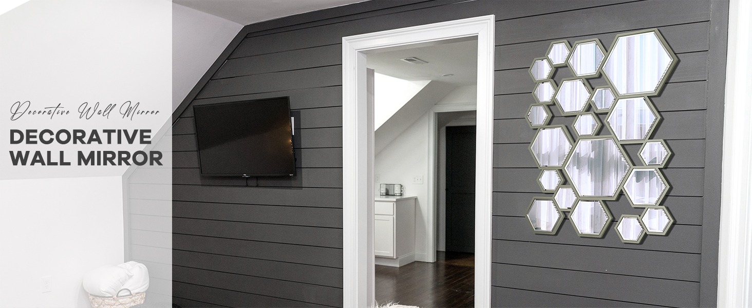 Grey Framed Design Mirror