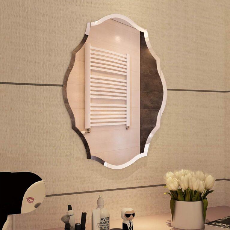 Scalloped Frameless Bathroom Mirror