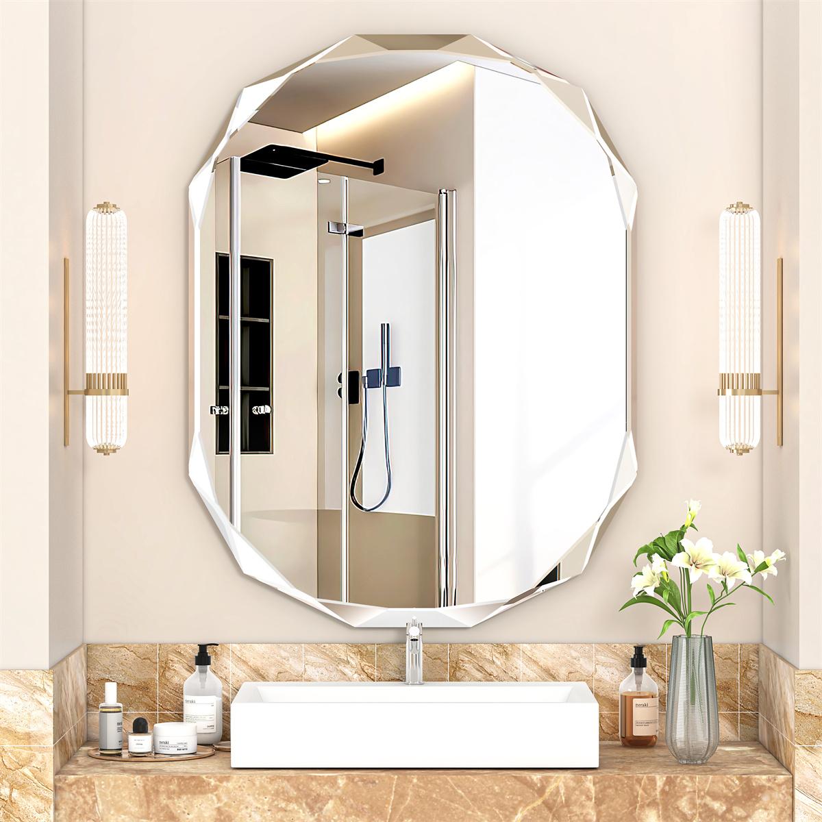 Frameless Beveled Wall Mirror