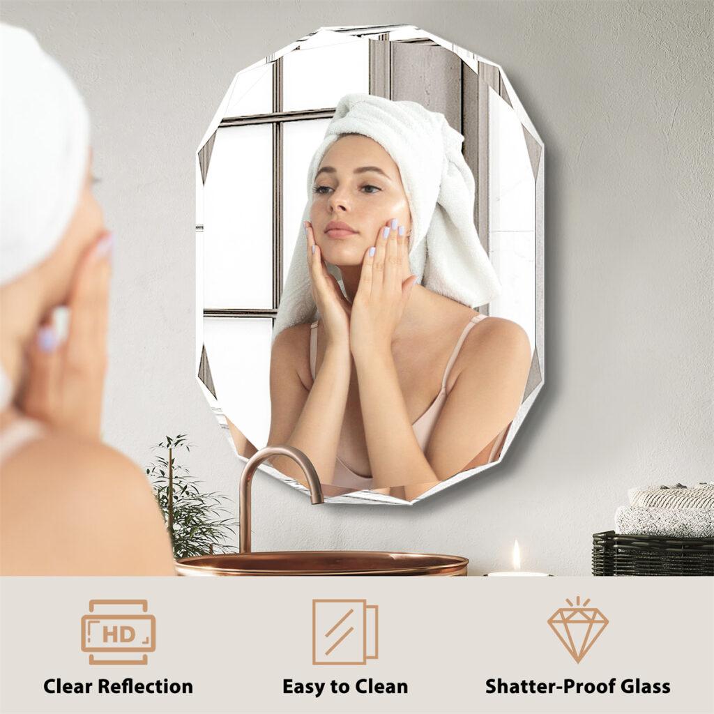 Frameless Beveled Wall Mirror