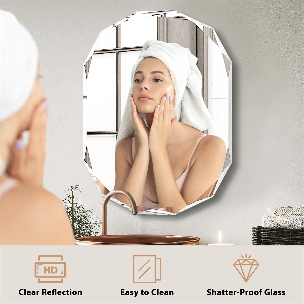 Frameless Beveled Wall Mirror