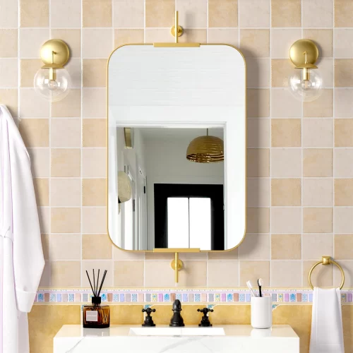 Gold Pivot Rectangle Mirror