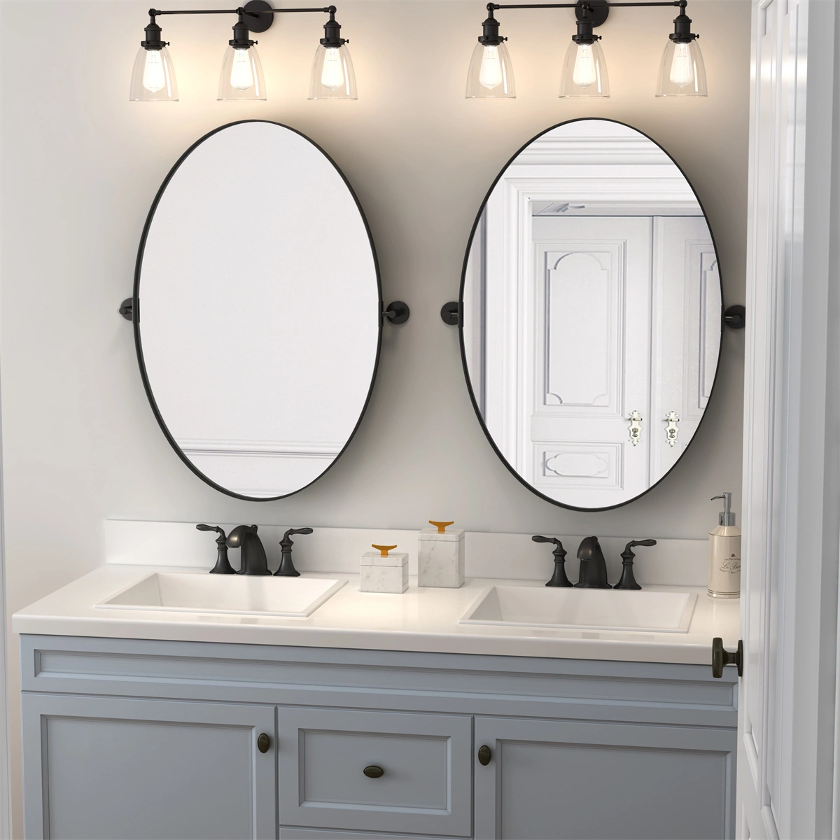 Black Metal Framed Mirror